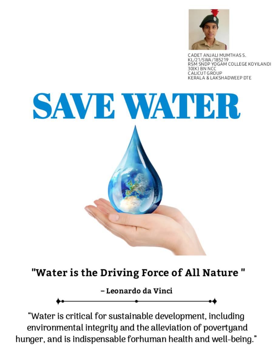 SAVE WATER – India NCC