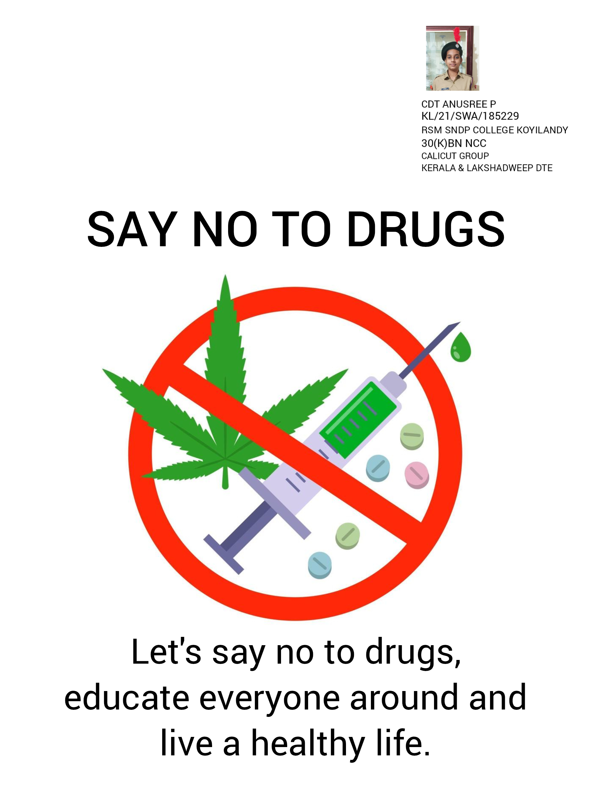 say no to drugs essay 100 words