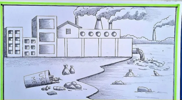 Black brush and ink artistic rough hand drawing of smoke coming from  industry or factory smokestacks or chimneys into air. Environmental concept  of air pollution. #2721382 | Clipart.com School Edition
