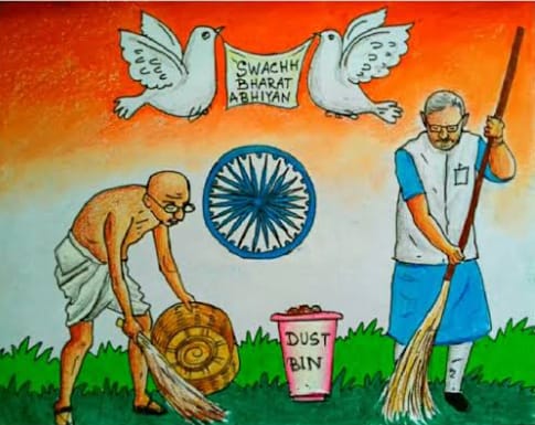 Swachh Bharat Drawing for School Competition