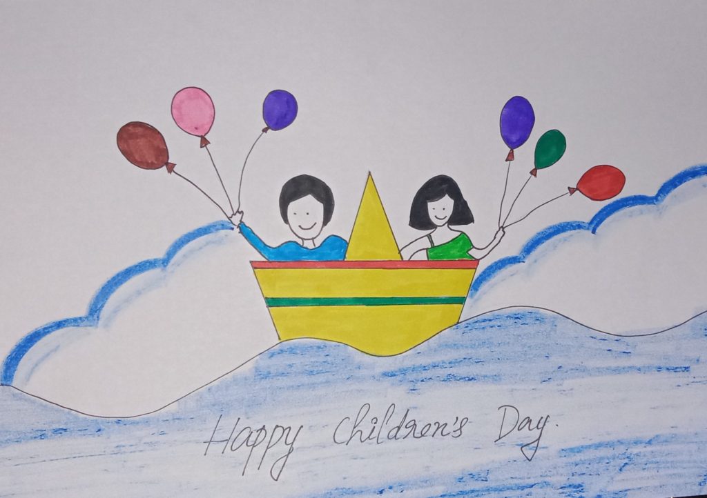 Children's day drawing status👧Children's day poster card🧑Happy  Children's day👩Bal... | Poster drawing, Children's day poster, Drawings