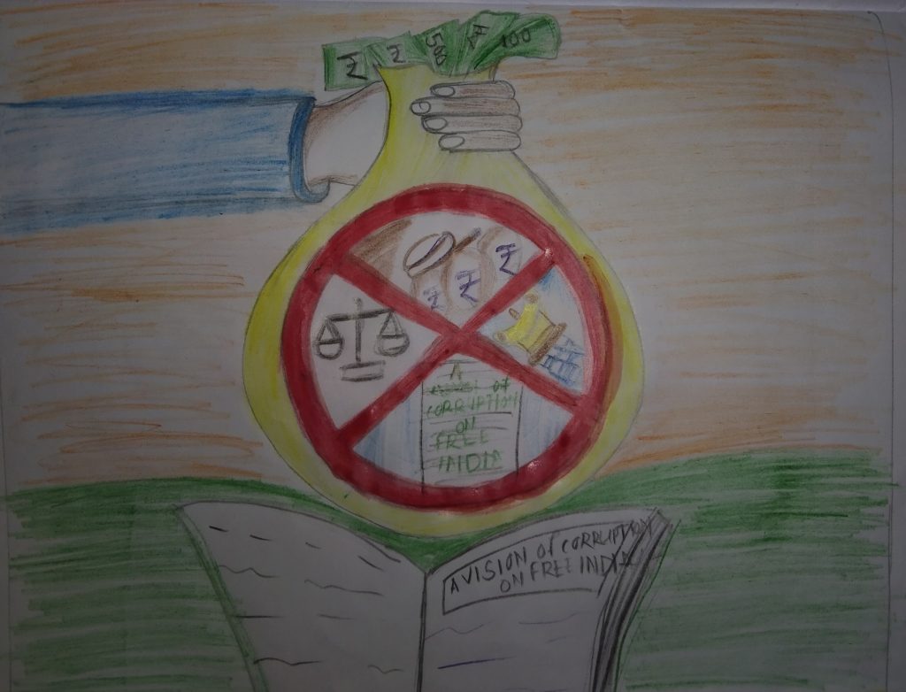 VIGILANT INDIA PROSPEROUS INDIA POSTER DRAWING | HOW TO DRAW SATARK BHAR...  | India poster, Poster drawing, Poster on corruption
