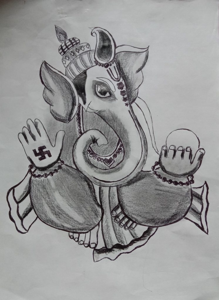 Ganesh ji sketch Drawing by Heena Khatri - Pixels