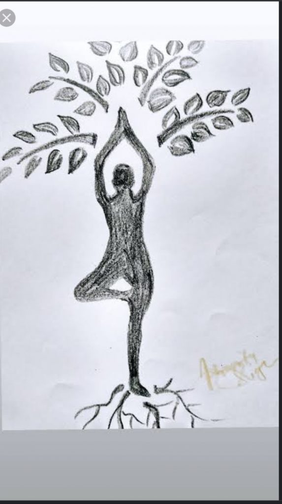 Line drawing illustration of a woman posing a... - Stock Illustration  [76762218] - PIXTA