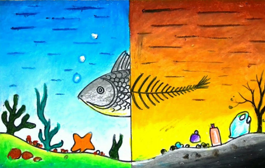 STOP Plastic Pollution! Drawing- Save Ocean -Save Nature - YouTube
