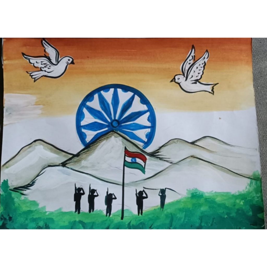 Independence Day Drawing For Competition|| Republic Day Drawing || Flag  Scenery Drawing. | Independence day drawing, Flag drawing, Art drawings for  kids