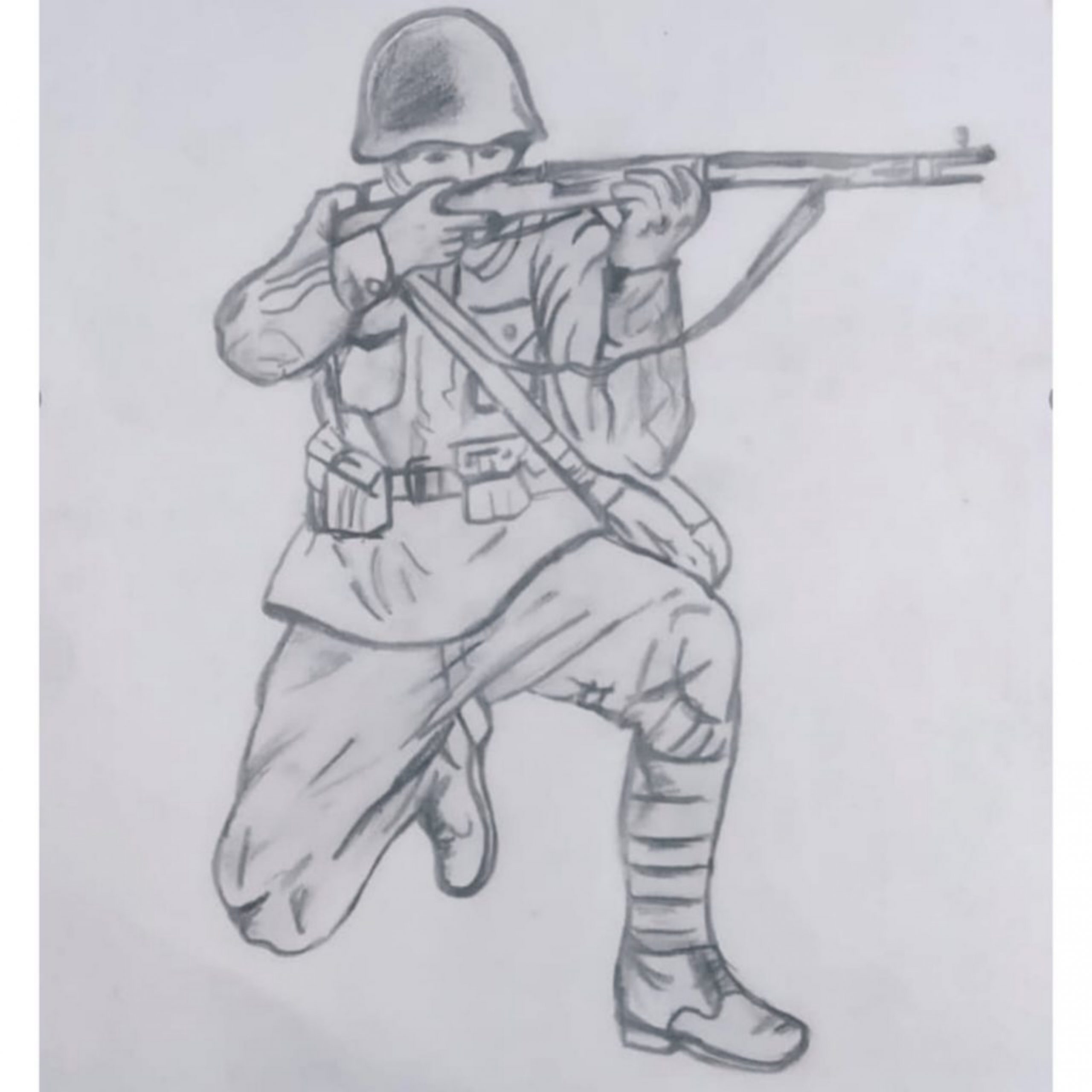 Drawing of an Simple History Soldier | World War II Amino Amino