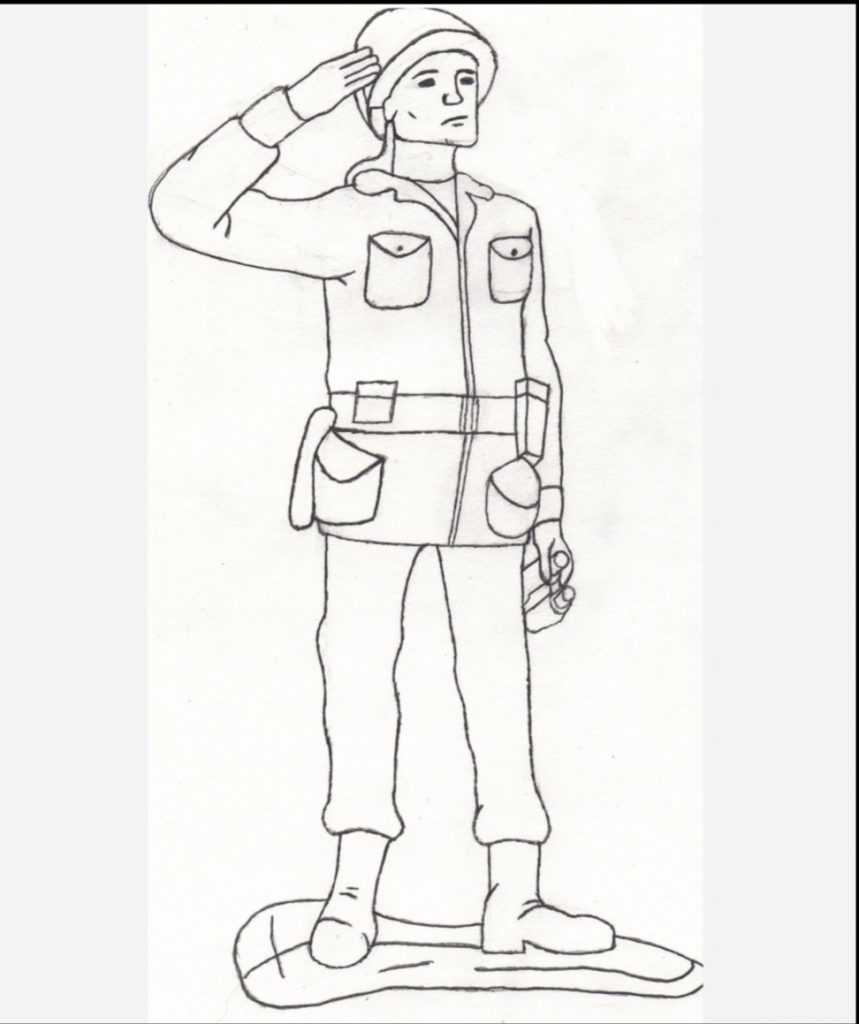 How to Draw a Soldier For Kids, Coloring Page, Trace Drawing | Army drawing,  Soldier drawing, Easy drawings