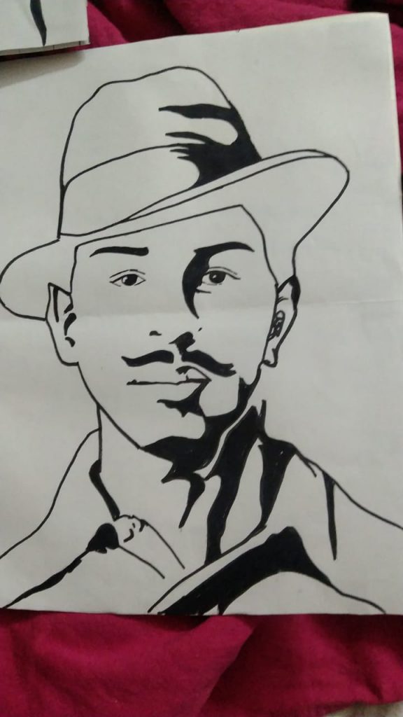 Pencil Sketch Of Bhagat Singh | DesiPainters.com