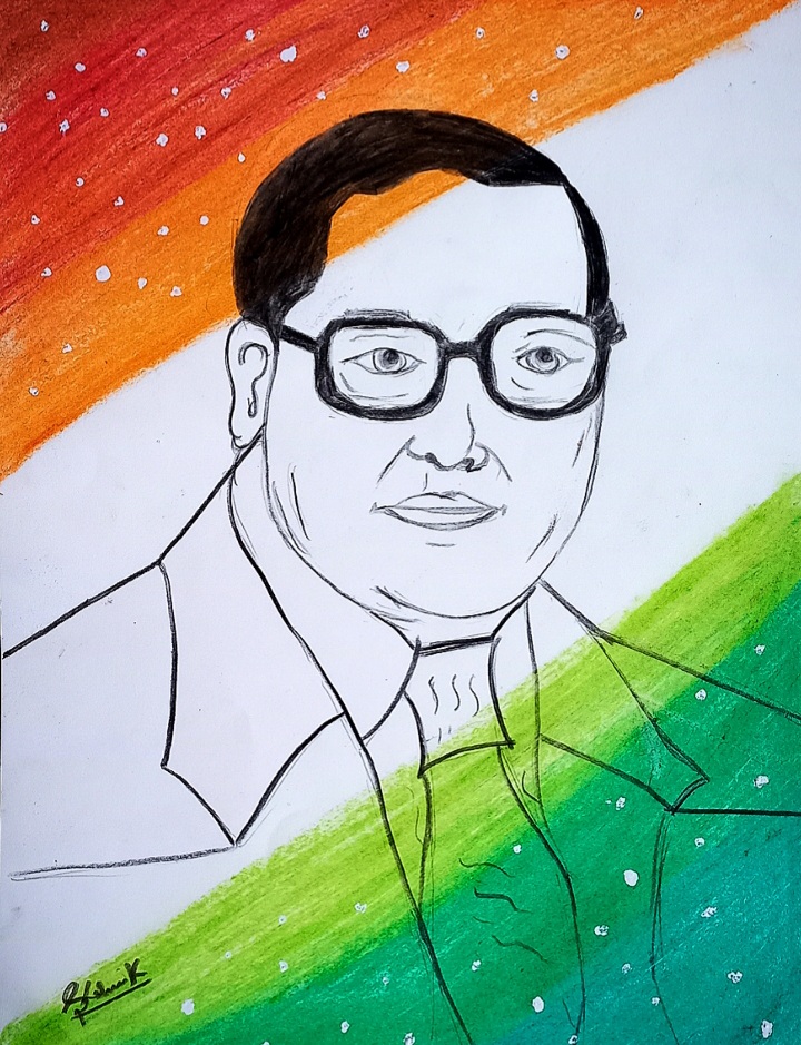 Painting Of Dr Bhimrao Ambedkar 2023 Pencil On - GranNino