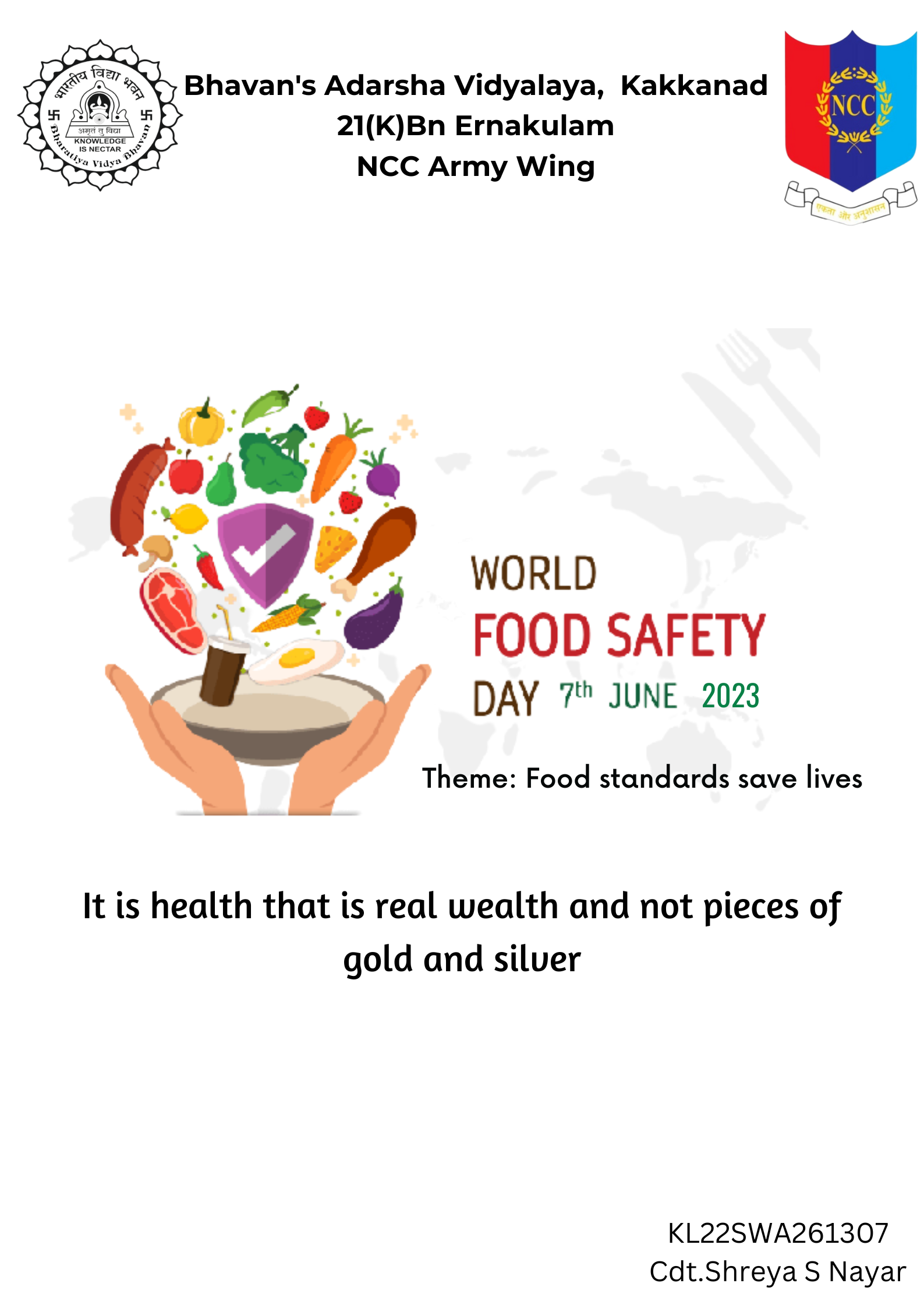 World Food Safety Day India NCC