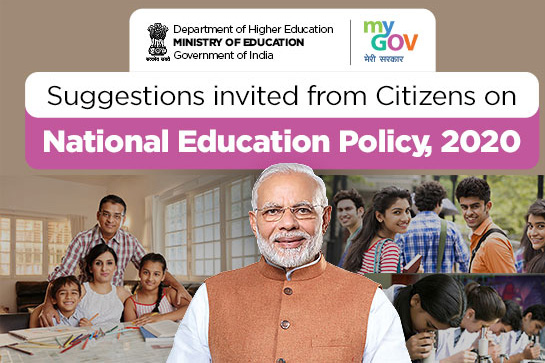 Suggestions invited for implementation of National Education Policy, 2020