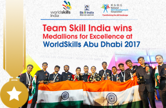 Team Skill India wins One Silver, One Bronze and 9 Medallions for Excellence at WorldSkills Abu Dhabi 2017