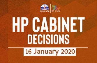 Himachal Pradesh Cabinet Decisions 16 January, 2020