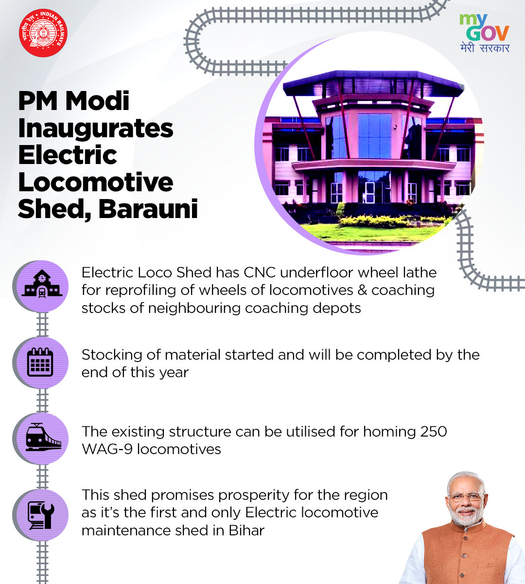 PM Modi Inaugurates Electric Locomotive Shed, Barauni #AatmaNirbharBihar #BiharKaPragatiPath