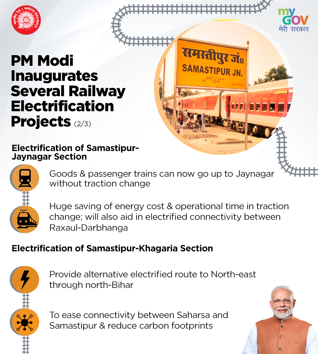 PM Modi Inaugurates Several Railway Electrification Projects (2/3) #AatmaNirbharBihar #BiharKaPragatiPath