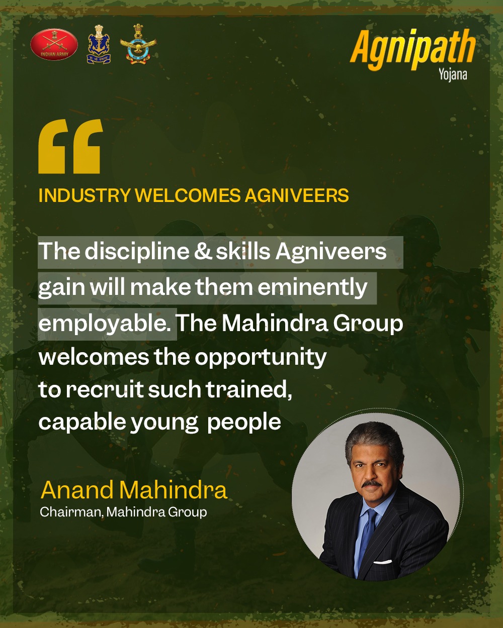 The discipline and skills Agniveers gain will make them eminently employable