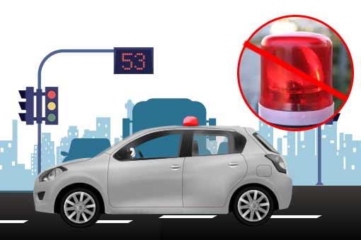 Image of Citizens to stop for 'Red Light' Signals, not 'Red Beacon' (Lal Batti) Culture