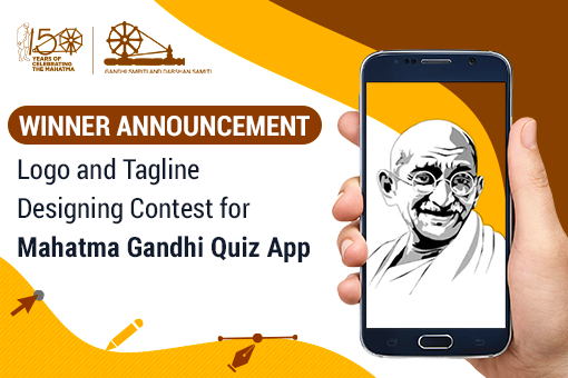 Image of Winner Announcement of Logo and tagline designing contest for “Mahatma Gandhi Mobile Quiz App”