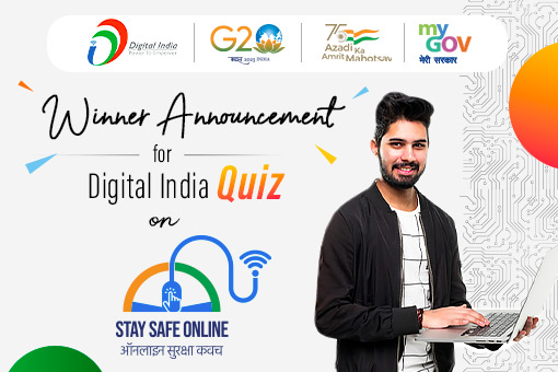 Image of Winner Announcement for Digital India Quiz for Stay Safe Online