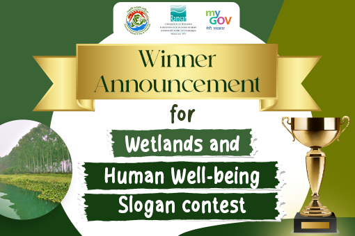 Image of Winner announcement for National level Slogan Writing Competition on the theme of ‘Wetlands and Human Wellbeing’