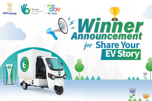 Image of Winner Announcement for the Share Your EV Story Competition for Shoonya – Zero Pollution Mobility Campaign, June 2024