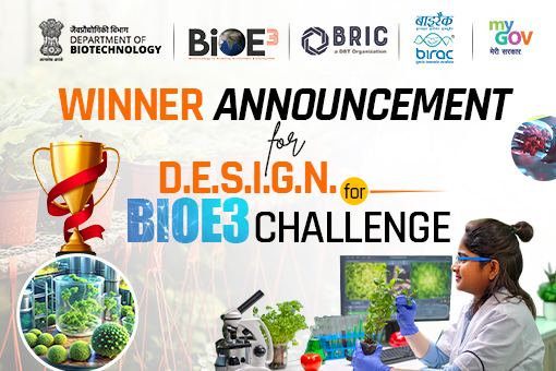 Image of Winner announcement for D.E.S.I.G.N for BioE3 Challenge