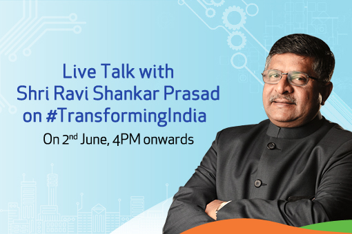 Image of Live Talk with Shri Ravi Shankar Prasad on #TransformingIndia