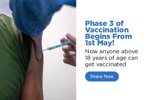 Image of Are you above 18 years? You can get vaccinated from 1st May