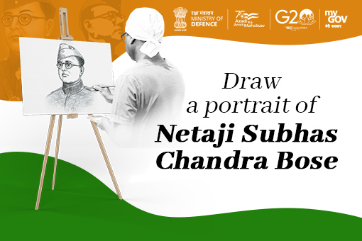 Sketch of Netaji Subhash Chandra Bose – India NCC
