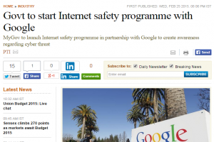 Govt to start Internet safety programme with Google