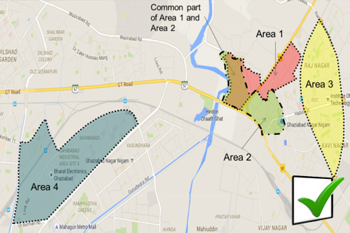 Select options for Area proposed for area based development of Ghaziabad as a smart city Select options for Area proposed for area based development of Ghaziabad as a smart city