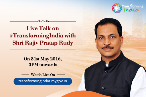  Live Talk with Shri Rajiv Pratap Rudy on #TransformingIndia