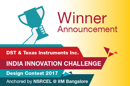 Announcing Winners  for India Innovation Challenge Design Contest 2017