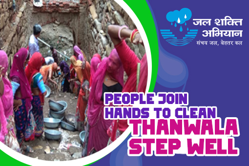 250 people join hands to clean Thanwala step well
