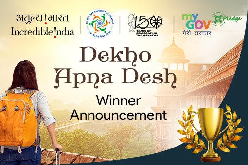 Winner announcement of Dekho Apna Desh initiative of Ministry of Tourism – Users who have taken pledge