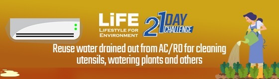 Day 16 - Reuse water drained out from AC/RO for cleaning utensils, watering plants and others