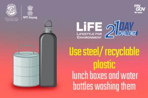 Day 12- Use steel/ recyclable plastic lunch boxes and water bottles