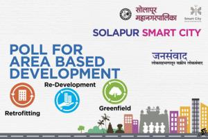 Which area of Solapur should be developed as model area under the Smart Cities Mission?