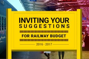 Ministry of Railway invites suggestions from the public regarding the forthcoming Railway Budget 2016-17