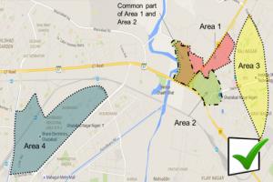 Select options for Area proposed for area based development of Ghaziabad as a smart city
